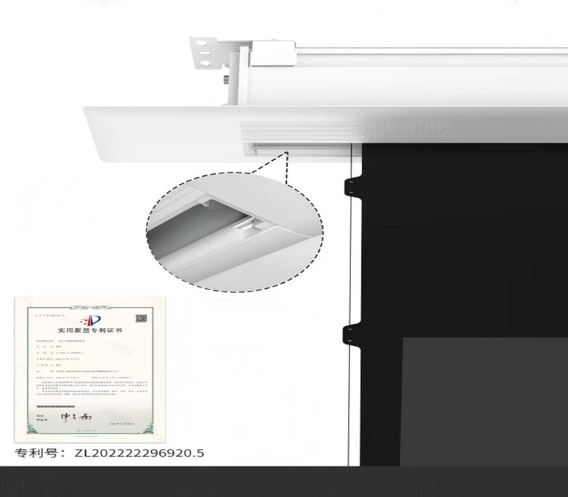 Ceiling Drop Tab-Tensioned Electric Screen